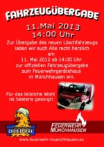 Plakat Fahrzeugübergabe Freiwillige Feuerwehr Driedorf Münchhausen